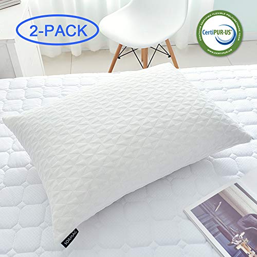 SORMAG Bed Pillows for Sleeping (Queen Size 2-Pack) Adjustable Loft Bed Pillows,Memory Foam Pillow for Washable Removable Cooling Bamboo Pillow …