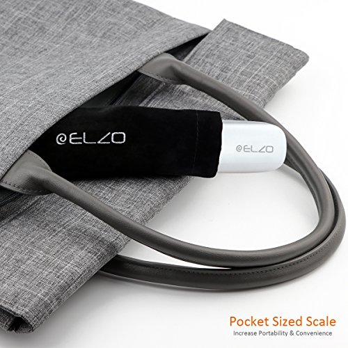 Elzo Digital Luggage Scale with Tape Measure for Travel Baggage Weight & Dimension Measurement, Velvet Carry Protective Bag and CR2032 Lithium Included (Silver)