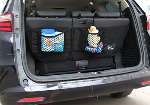 INNX Trunk Storage Net for Sedan, SUV, Trucks, No Harm for Your Vehicle Interior with Velcro, 15.7"X10" 1set (2pcs), Black