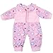 HappyBB 2 PCS Baby Doll Clothes Fits 16 inches American Girl Doll - Pink Printed Romper & Pink Stripes Romper with Hat
