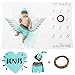 Milestone Blanket Boy-Baby Monthly Milestone Blanket Set Includes: Blankets,Newborn Outfit Cloth and Leaf-Frame|New Mom Shower Gift for Toddler Boys/Girls to Track Growth, Swaddle Blanket Photo Prop