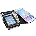E LV Purse Case for Samsung Galaxy S6-2IN1 (CASE Cum Purse) PU Leather flip Wallet Bag Pouch Case Cover for Samsung Galaxy S6 - Zigzag