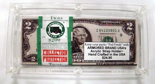 Armored Brand USA Acrylic Strap Holder - Holds Pack of 100 Notes