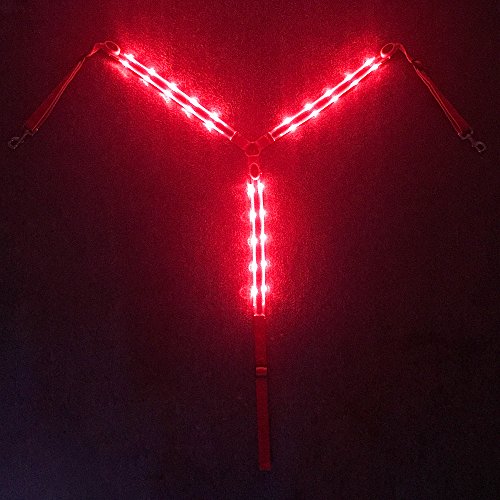 Highly Visible Illuminant LED Breast Collar for Horse Riding in the Dark - Adjustable, Sturdy & Comfortable Equestrian Protective Safety Gear