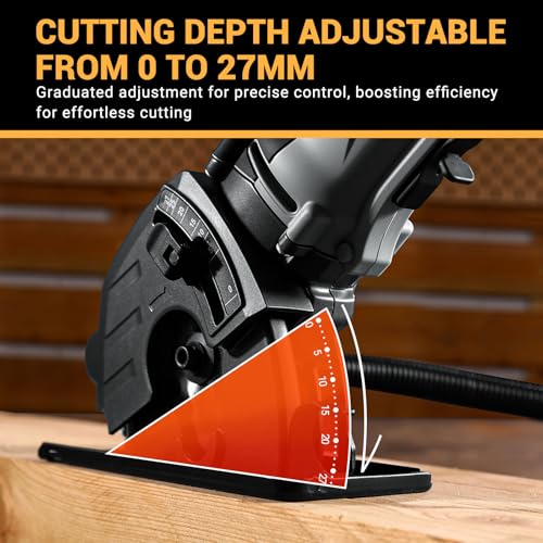 Mini Circular Saw 600W: DEKOPRO Compact Electric Circular Saws 5500 RPM with 3 Blades(85mm),Scale Ruler, Adjustable Depth to 27mm– Small Circular Saw Mini Saws for Wood, Soft Metal, Tile, Plastic