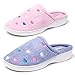 KushyShoo Women's Terry Embroidered Cozy House Clog Slippers