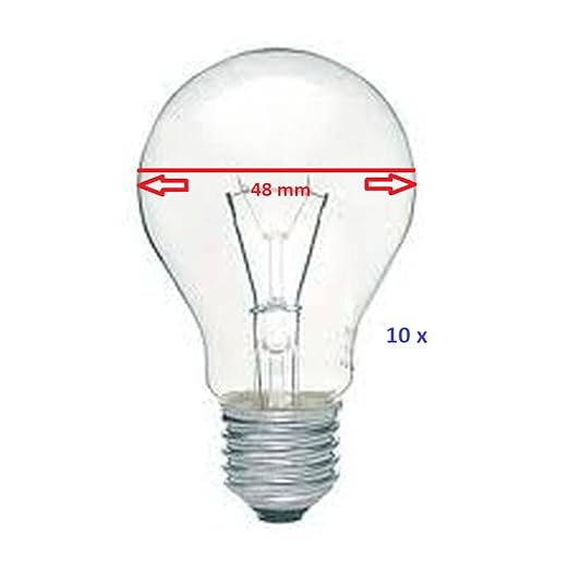 Glühbirne Glühlampe besonders Schmal/klein 75 Watt E27 klar 48 mm