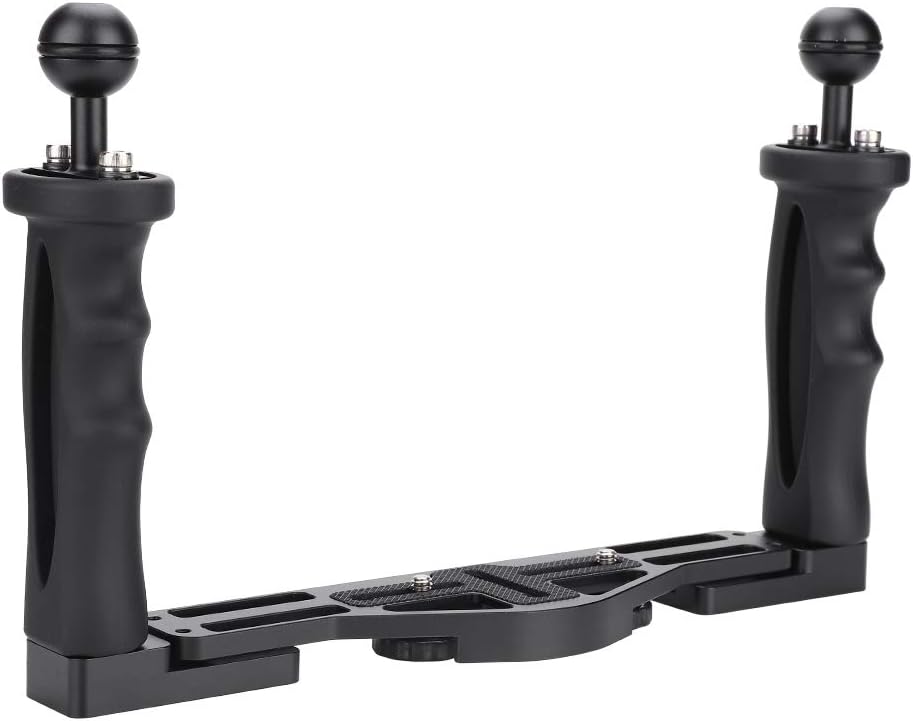 Denash Dual Handheld Grip Stabilizer Tray Underwater Camera Accessory 1/4in