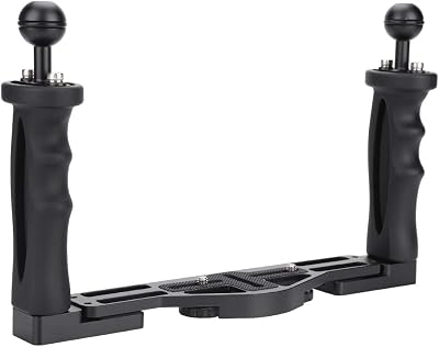 Denash Dual Handheld Grip Stabilizer Tray Underwater Camera Accessory 1/4in