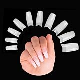 ILLUVA 500 Pieces False Nail Tips 10 Sizes Square Natural Acrylic Tips view 1