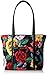 Vera Bradley Women's Cotton Small Trimmed Vera Tote Bag, Havana Rose Black, One Size