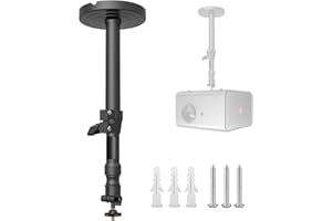 UINEHIOT Universal Projector Wall Ceiling Mount, Mini Ceiling Wall Projector Mount Hanger, Small Projector Holder for Projectors CCTV DVR Camera with 360°Rotatable Head and Thread Adapter, 6.9 Inches