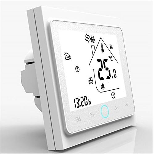 Onepeak Smart WiFi Air Conditioner Thermostat 4-Pipe Three Wind Speed Thermostat Programmable Room Temperature Controller LCD Display Touch Screen Thermostat Works with Alxea for Voice Control