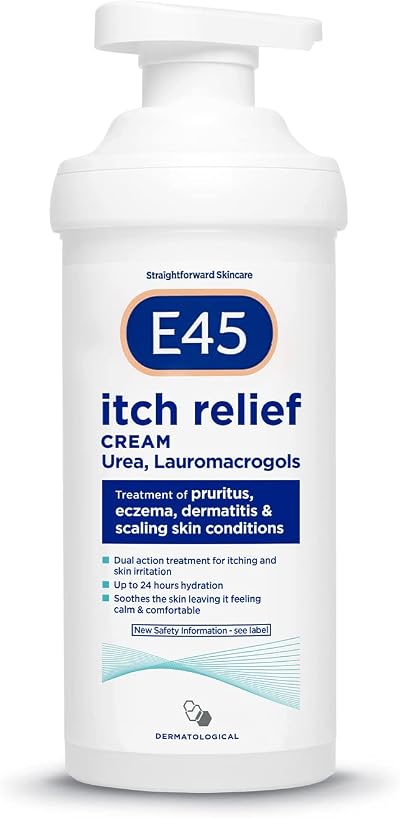E45 Itch Relief Cream 500 g – For Eczema Dry Skin Dermatitis Itching
