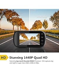 Z Edge Z3G Dash Cam, 2560x1440P 30 fps Cámara de tablero de coche cuádruple HD con registro de GPS, Pantalla de 2.7 pulgadas, WDR, Visión con poca luz, Modo de estacionamiento, G Sensor, Registro automático, Admite hasta 128 GB