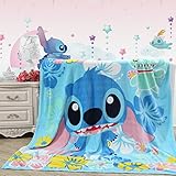 Blaze Children's Cartoon Printing Blanket Coral Fleece Blanket 59 By 79 (Stitch)