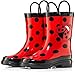 Little Girl's Red Ladybug Rubber Rain Boots - Size 10 toddler