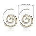 Indexu Round Swirl Maze Spiral Threader Earrings Jagged Circles Earrings