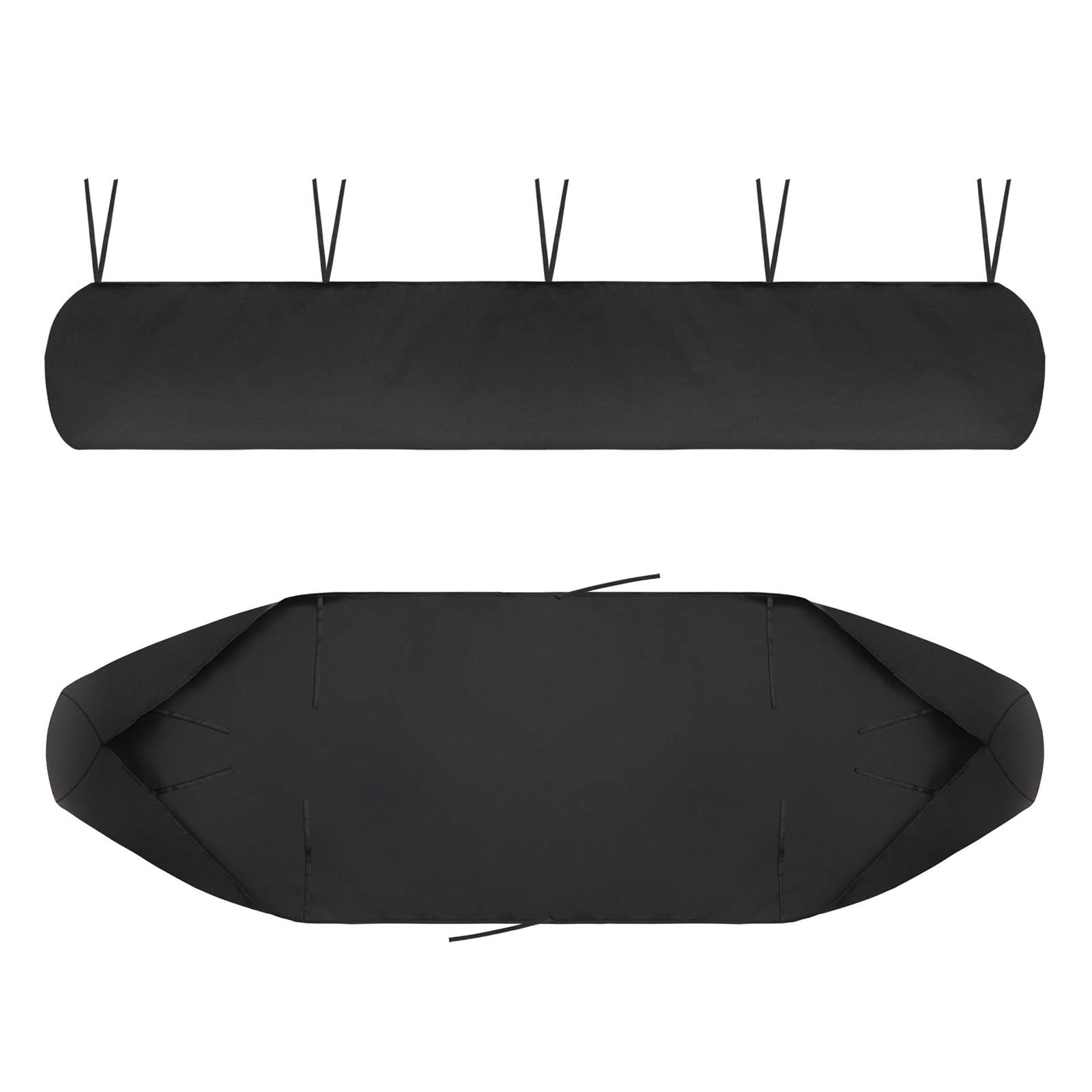 Patio Protection Canopy, 420D Oxford Waterproof Replacement Awning Canopy Dustproof Sun Protection Storage Bag with String Storage Cover, for Patio Outdoor Garden furniture (Black, 4M)