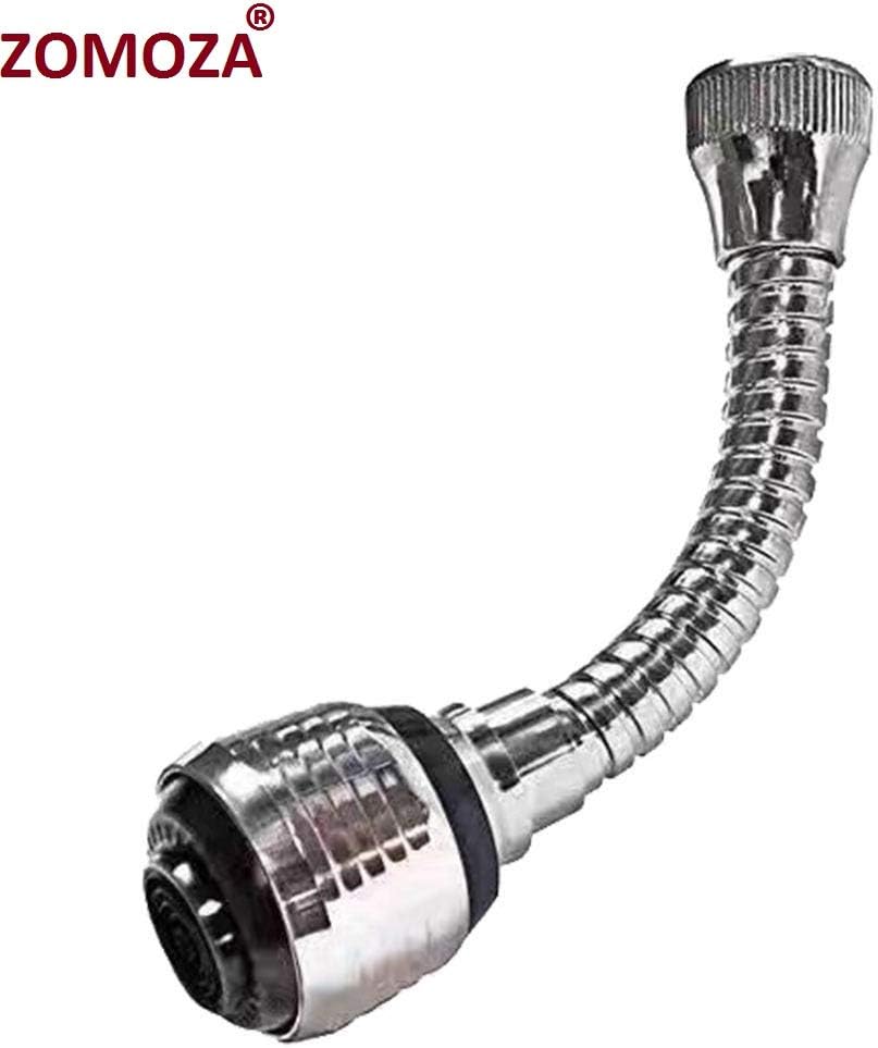 ZOMOZA Turbo Flex Stainless Steel 360 Instant Hands-Free Faucet Swivel Spray Sink Hose for Bathroom, Kitchen (6-Inch, Silver)