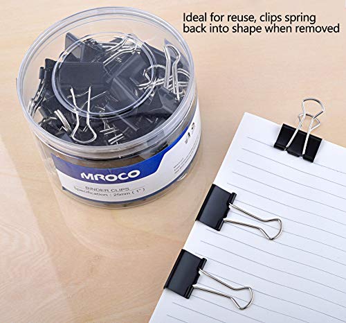 MROCO 48 PCS Binder Clips, Small 1 inch Width, 1/2 inch Paper Holding Capacity, Paper Clamps Binder Clamps for Office, Home, Schools, Kitchen Home Usage (Black) - Thumbnail 7