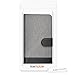 kwmobile Wallet case canvas cover for Wileyfox Swift 2 - Flip case with card slot and stand in grey black