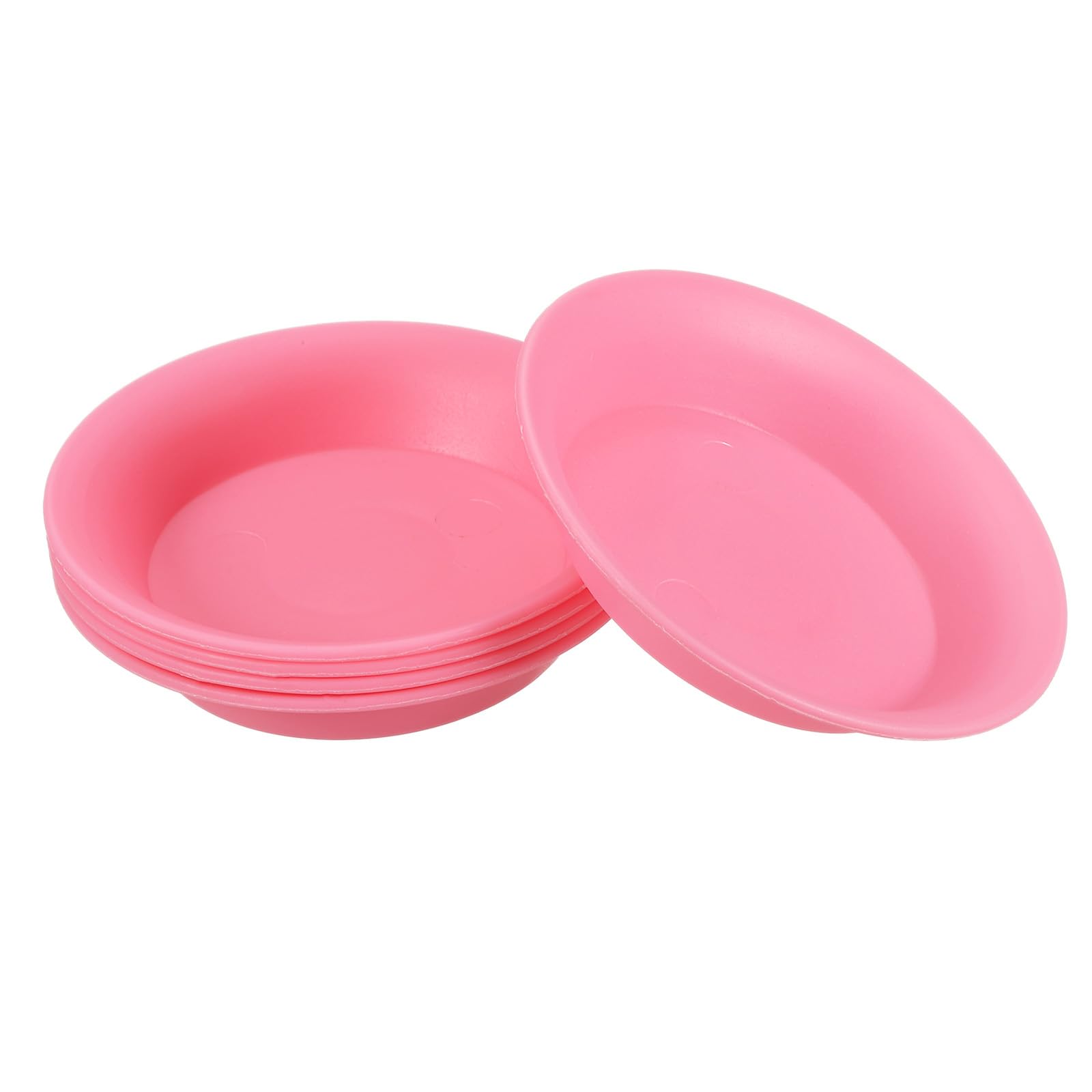 PATIKIL 3 Inch Plant Saucer Tray, 5 Pack Plastic Water Tray Round Flower Planter Pot Drainage Trays for Succulents Small Potted Plants, Red