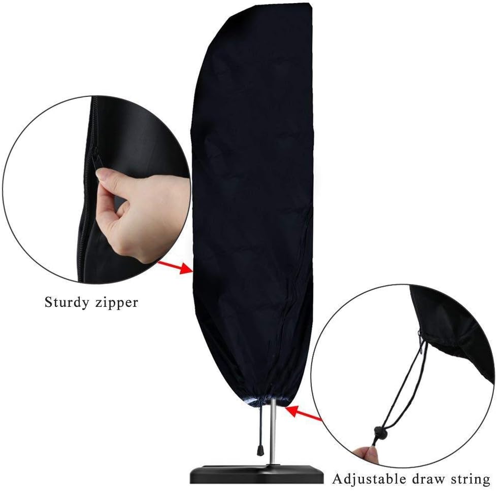 Cantilever Umbrella Cover for 7-11 ft, Patio Umbrella Covers with Zipper, Waterproof UV-Resistant Patio Umbrella Zipper Cover, All-Weather Protection Cover with Storage Bag, Outdoor Umbrellas Large: Kitchen & Dining