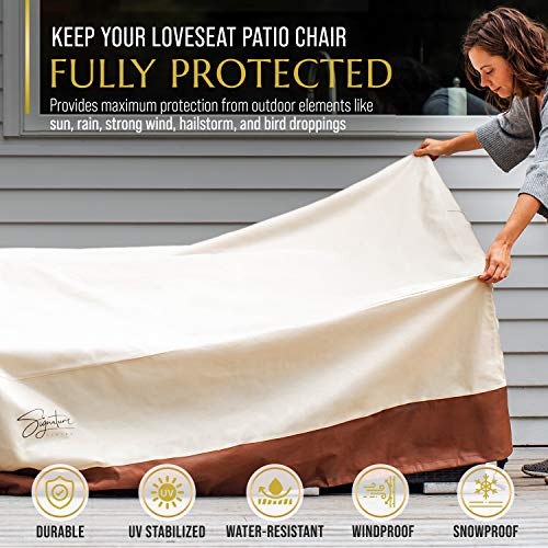 Signature Living Waterproof Patio Sofa and Love Seat Cover, Heavy Duty, UV-Coated Polyester Outdoor Furniture Covers for… - Image 2