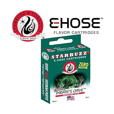 Starbuzz E-Hose Kartusche (1box=4 Stück Kartusche), NIKOTINFREI !!! OHNE NIKOTIN !!! (Pirate's Cave)