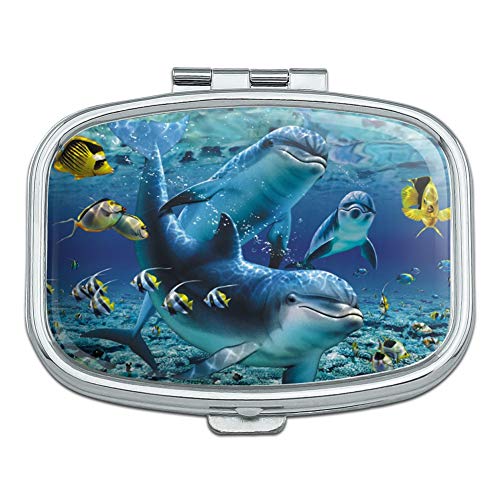 Coral Reef Diving Dolphin Pals Diving Rectangle Pill Case Trinket Gift Box