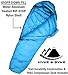 Hyke & Byke Quandary 15°F Cold Weather Mummy Hiking & Backpacking Sleeping Bag - Duck Down 650 FP 3 Season Sleeping Bags for Adults - Ultralight with Compression Stuff Sack (Light Blue, Long)