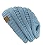 C.C Trendy Warm Chunky Soft Stretch Cable Knit Beanie Skully, Denim
