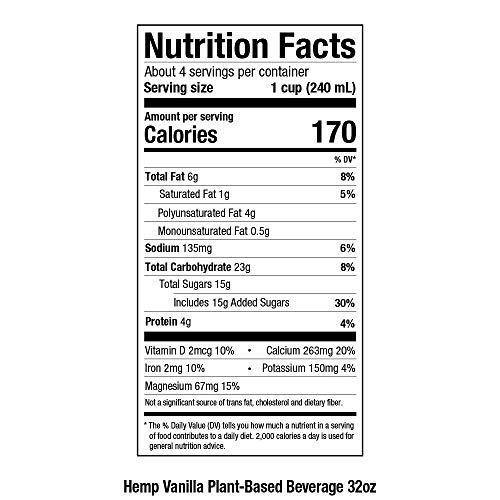 Pacific Foods Hemp Vanilla Plant-Based Beverage, 32oz, 12-pack - Thumbnail 2