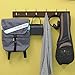 Homfa Bamboo Hook Rack with 6 Dual Scroll Wall Hanger Hooks for Jackets, Coats, Hats, Scarves Retro color