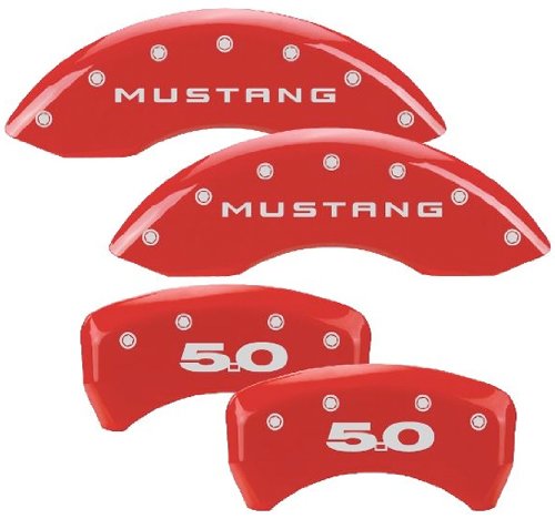 MGP Caliper Covers 10198SM50RD Caliper Cover with Red Powder Coat Finish, (Set of 4)