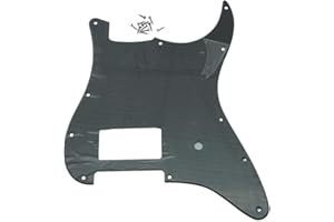 Dopro 11 Hole ST Strat One Humbucker Guitar Pickguard Scratch Plate for FD Delonge Matte Black 1 Ply