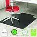 Deflecto EconoMat Black Chair Mat, Non-Studded for Hard Floors, Straight Edge, 45
