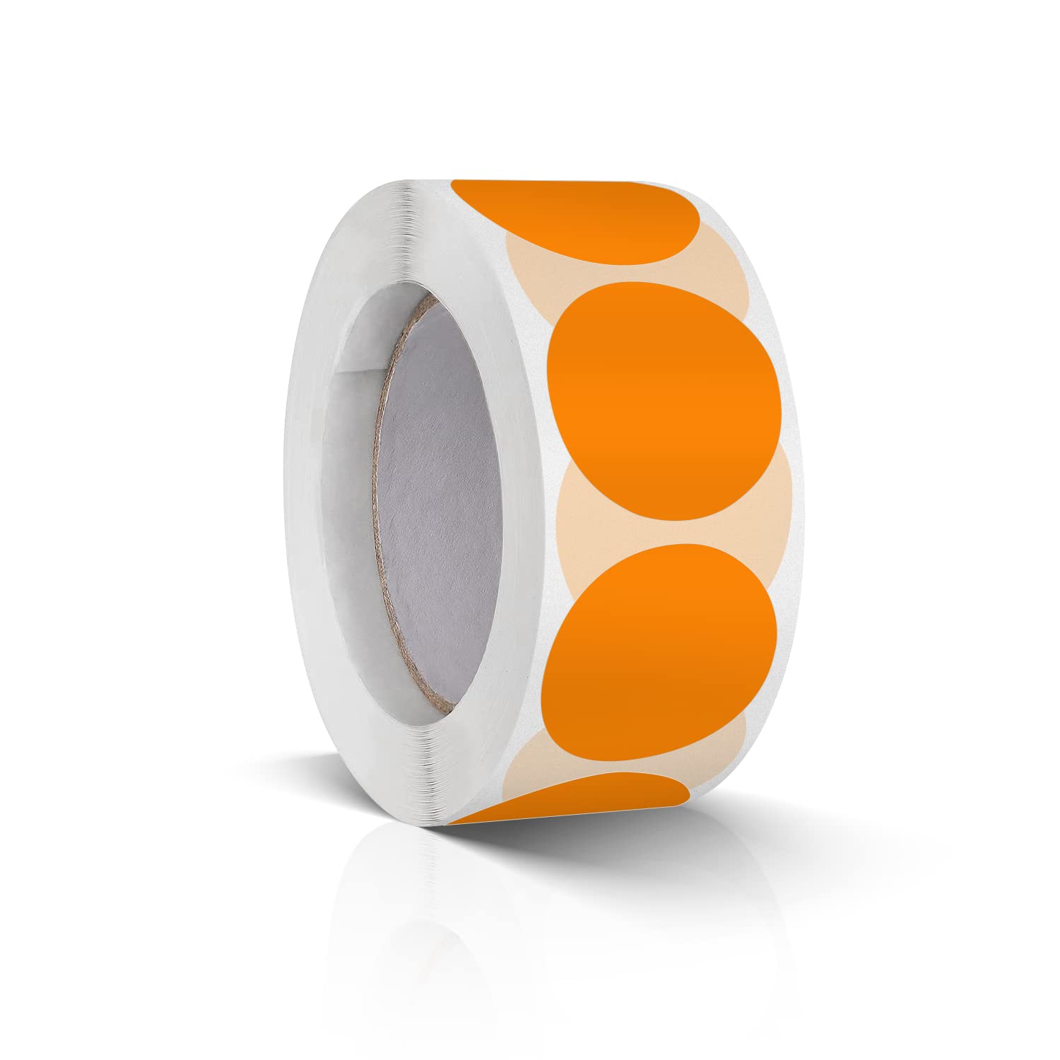 Round Stickers Orange 25 mm Circle Labels Colour Coding Dot Vinyl Floor Sticker Waterproof Removable Roll of 500