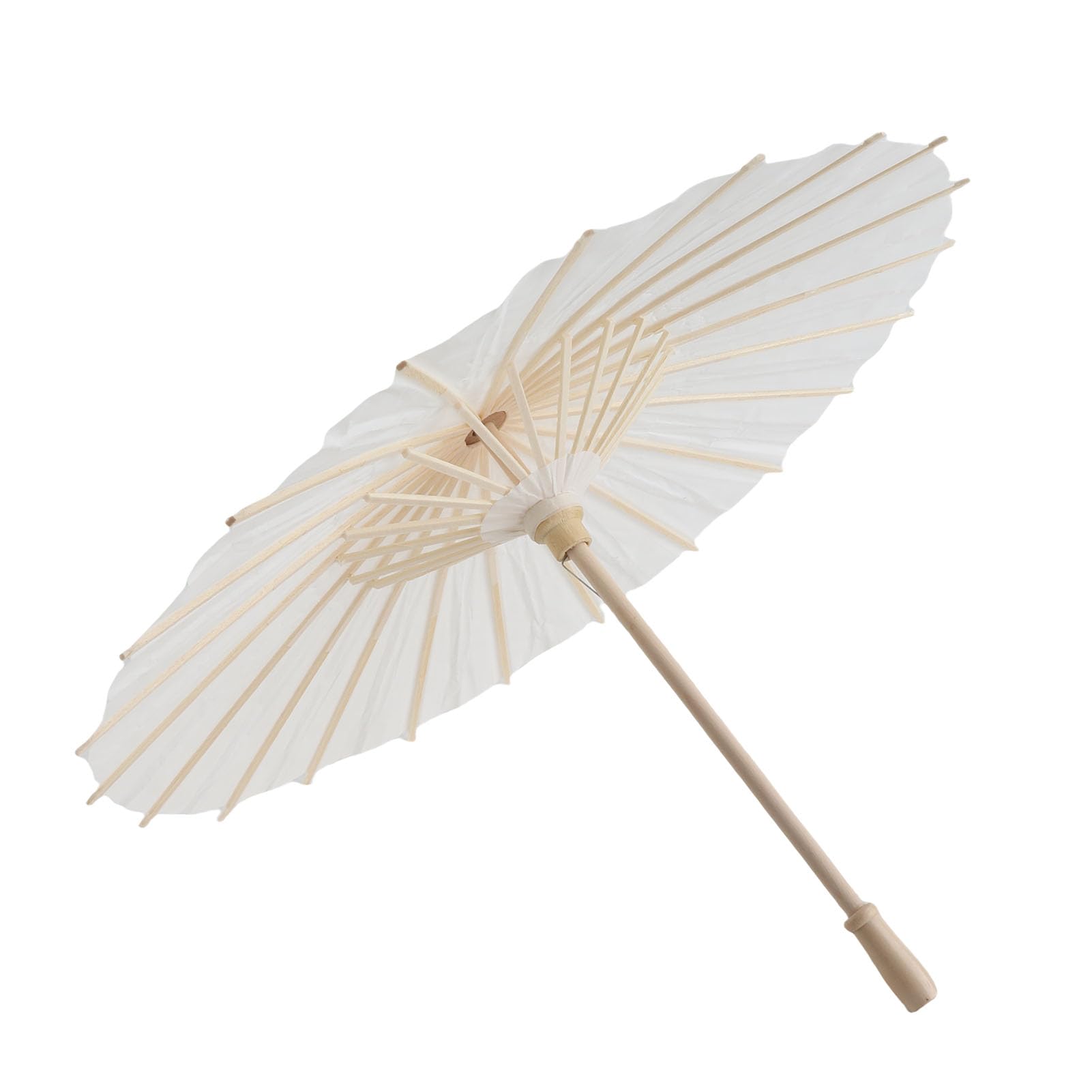 White Paper Umbrella for DIY Painting, Decorative Oil Paper Parasol for Wedding, Photography, and Party Decorations, with Wooden Ribs (40 cm)