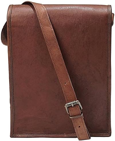 SR MART Vintage leather full flap crossover shoulder bag for boys &girls size (L) 7 (H) 9 (W) 3 Inch