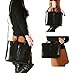 Heshe Womens Tote Purse Top Handle Bags Work Bag Satchel Cross-body Bag (Black-R)