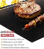 GObbq Grill Mats Non Stick - Heavy Duty 600 Degree, XL 18 x 13 inch (2 Pack) Reusable BBQ Grill Mat for Gas, Charcoal, Electric Grill