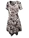 Lock and Love LL WT1063 Womens Short Sleeve All Over Tie-Dye Tunic Top XXXL Brown