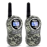 Qniglo Kids Walkie Talkies 2 Way Radio 3 Miles Long Range 22 Channels Walkie Talkies Kids Outdoor Camping Toys Gifts Boys Girls (Camouflage Green)