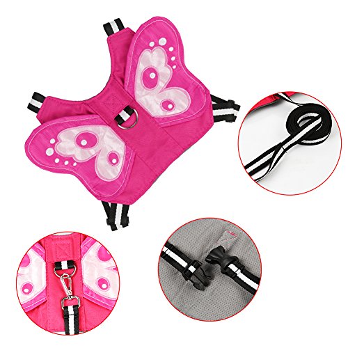 Atomcool Anti Lost Wrist Link + Baby Harness Leash, 2 Pack Child Toddler Walking Safety Harnesses for Boys and Girls to Disneyland, Zoo or Mall, Cute Kids Wristband Assistant Strap Belt (Butterfly Pin