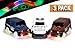 Replacement Toy Car Blue, Red and White Jeeps (3-Pack) with 3 LED Lights Compatible with Most Tracks Including Magic Tracks for Boys and Girls
