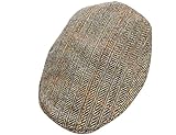 Irish Touring Cap Tweed Brown Herringbone Hanna Hats Ireland