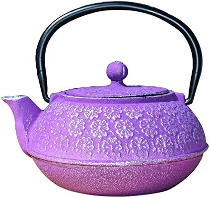 Old Dutch Plum Cast Iron Teapot, 22-Ounce, Cherry Blossom (Pack of 1)