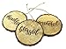 Large Rustic Christmas Ornaments with Thankful, Grateful & Blessed (Set of 3) 4 inch; Round Wooden Farmhouse Decor Country Indoor Decorations